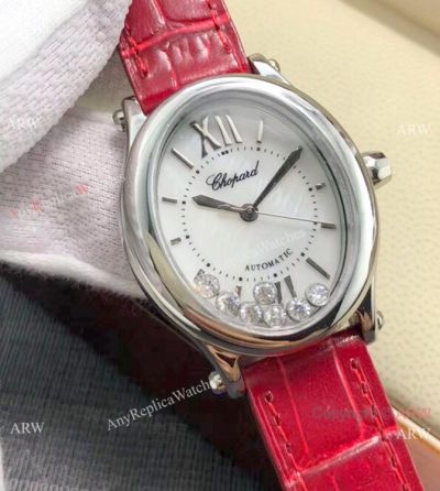 New Replica Chopard Happy Sport Oval White MOP Dial Watch Women